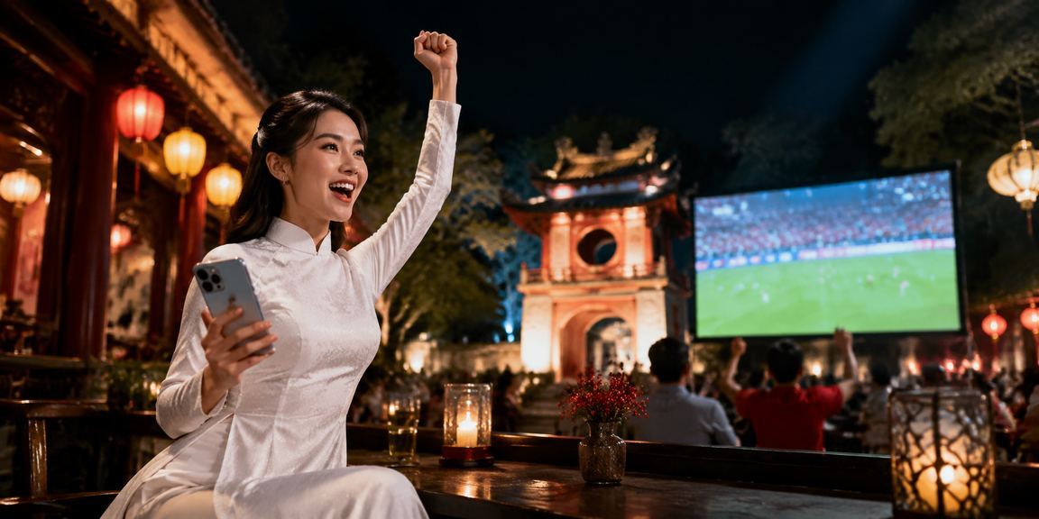 Hình ảnh Hà Nội với áo dài và chủ đề casino betting dành cho người Việt